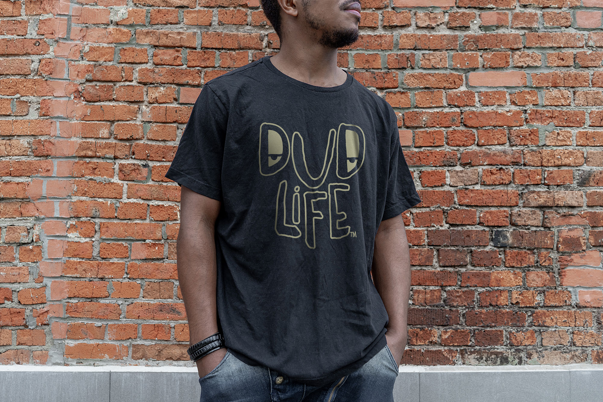 Mens black slacker t-shirt dud life by worlds greatest dud