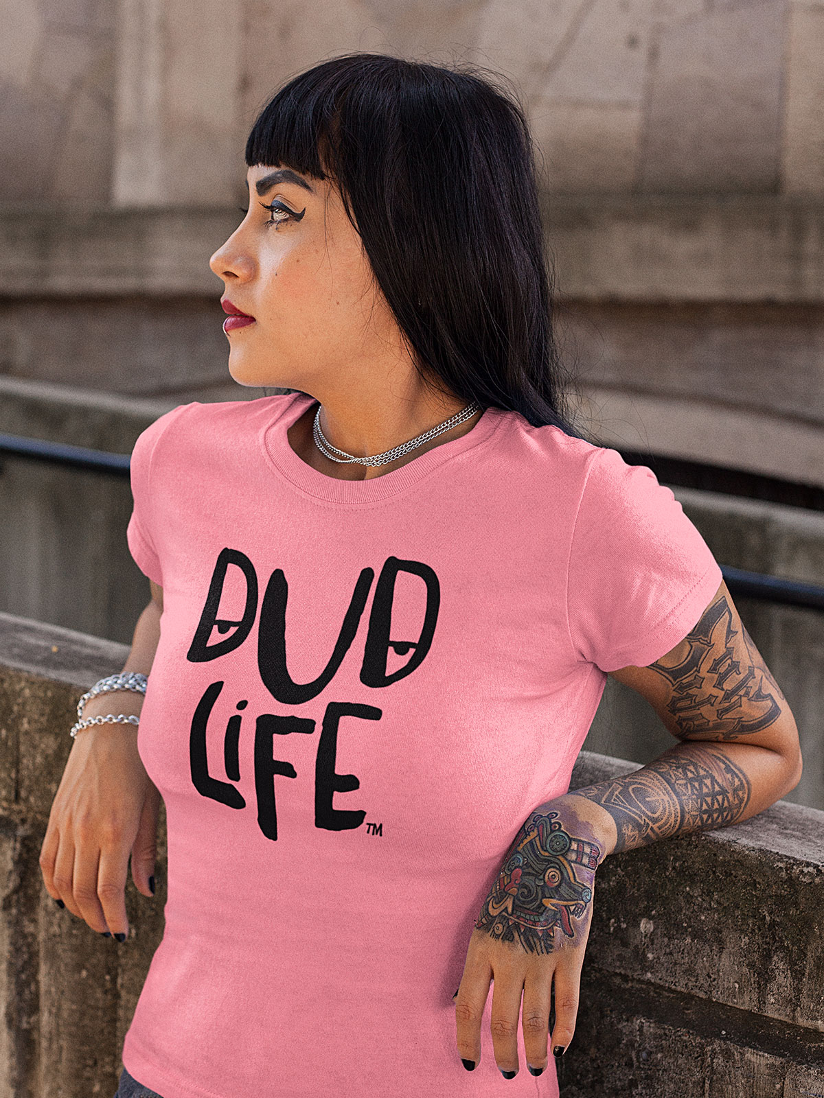 Slacker t-shirt Dud Life womens pink by Worlds Greatest Dud